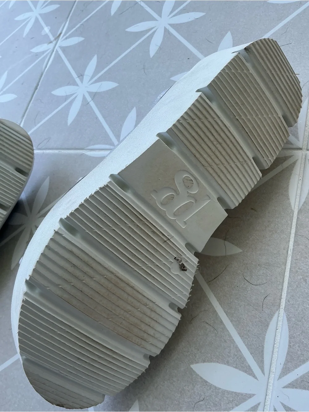 Paul Green Silver Knot Leather Slide Sandals